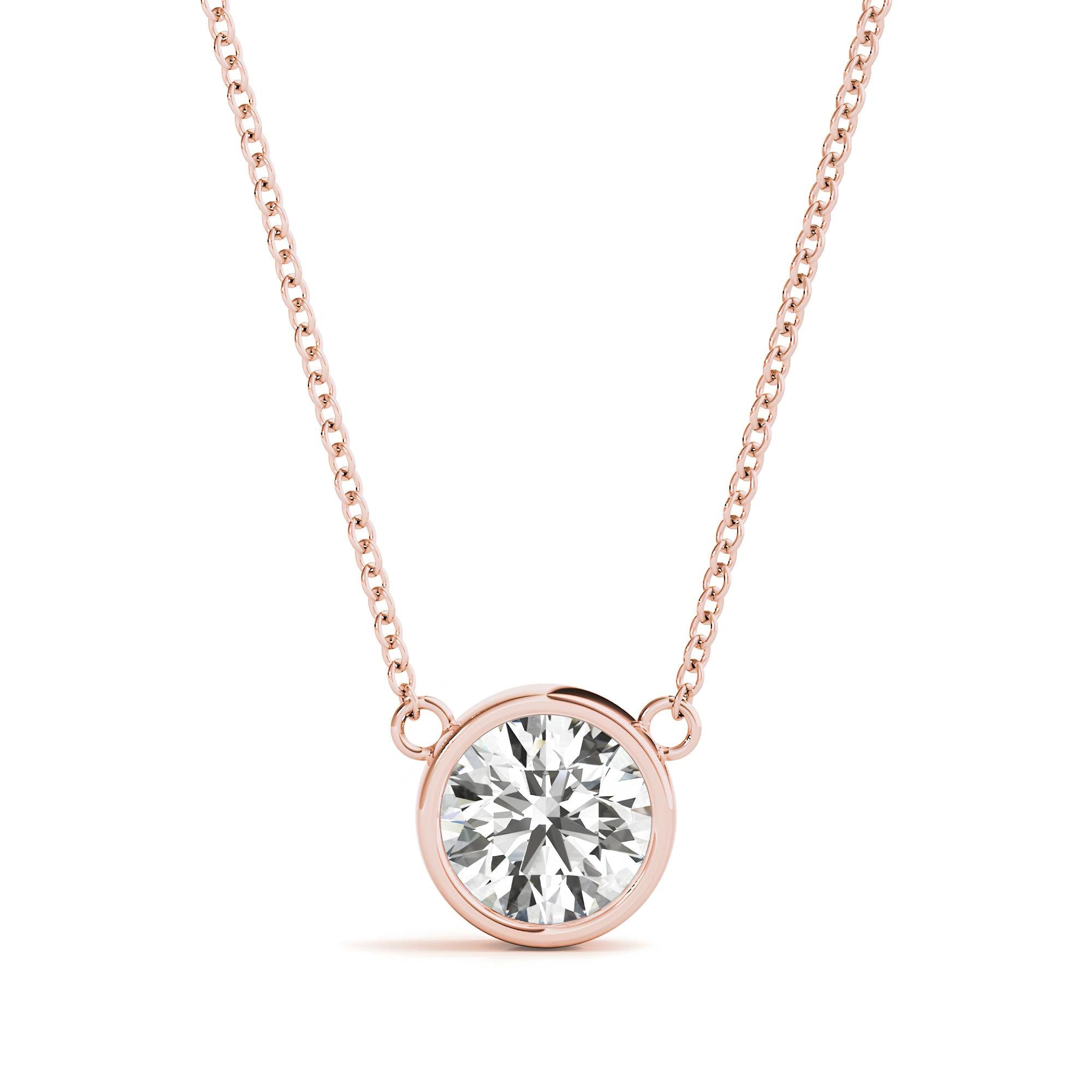 0.25 to 2.00 Ctw Lab Grown Round Diamond Pendant Necklace, IGI Certified Diamond Pendant, Anniversary Gift, Gift for Daughter, Wife & Mother